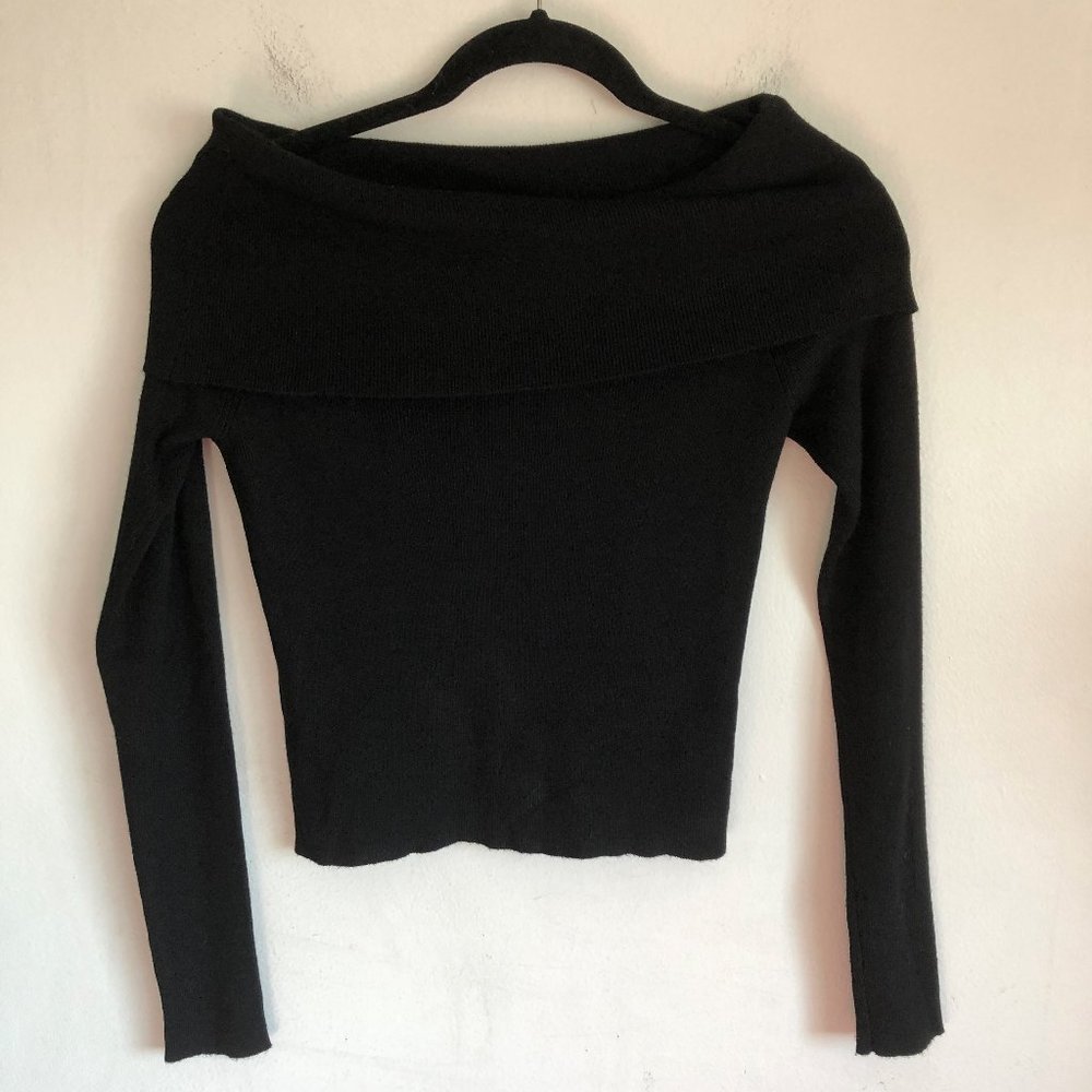 XLE Black Claudia Off the Shoulder Sweater S